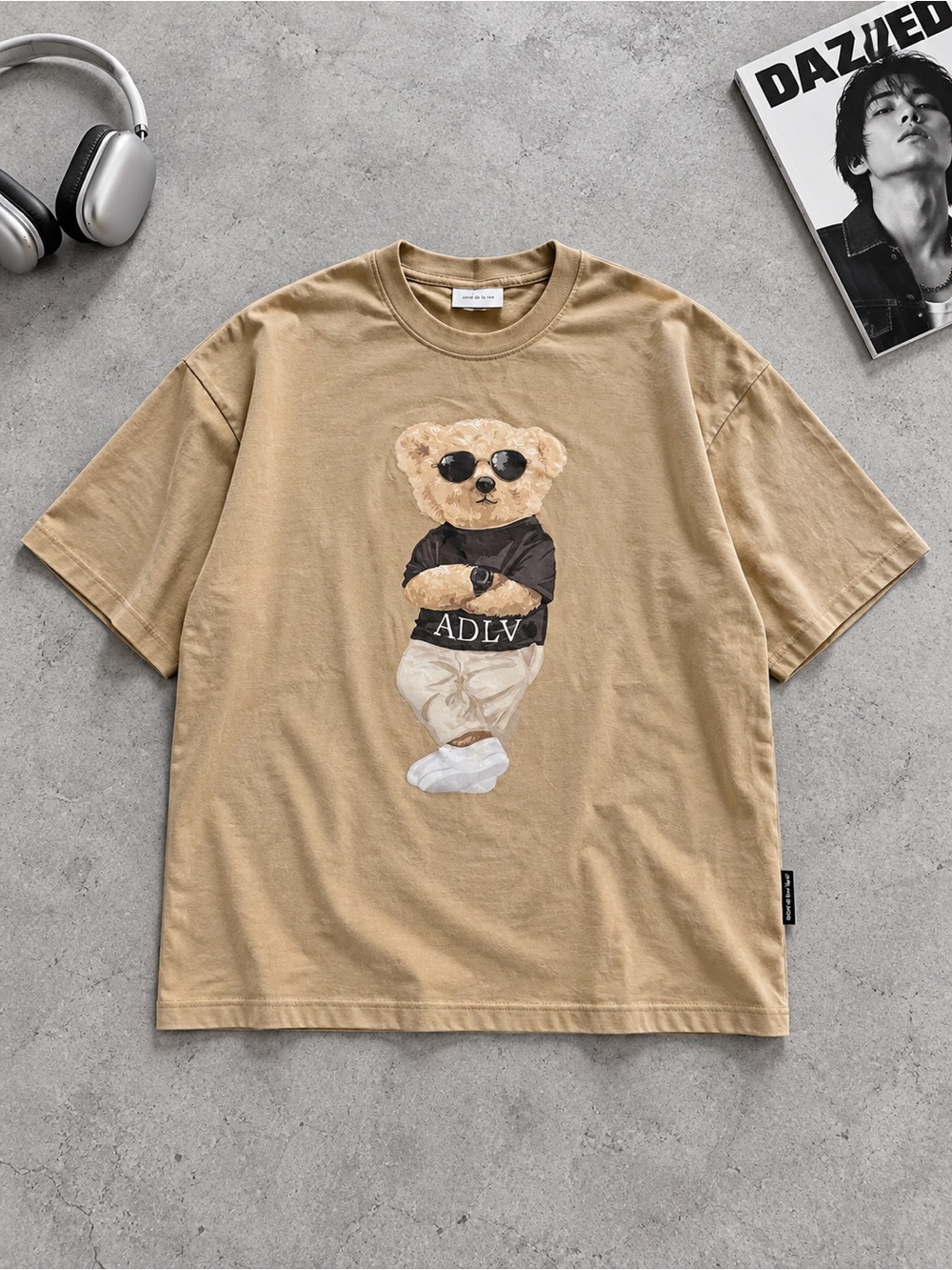 Acmé de la Vie ADLV Teddy Bear Beige Oversized T-Shirt Size 1